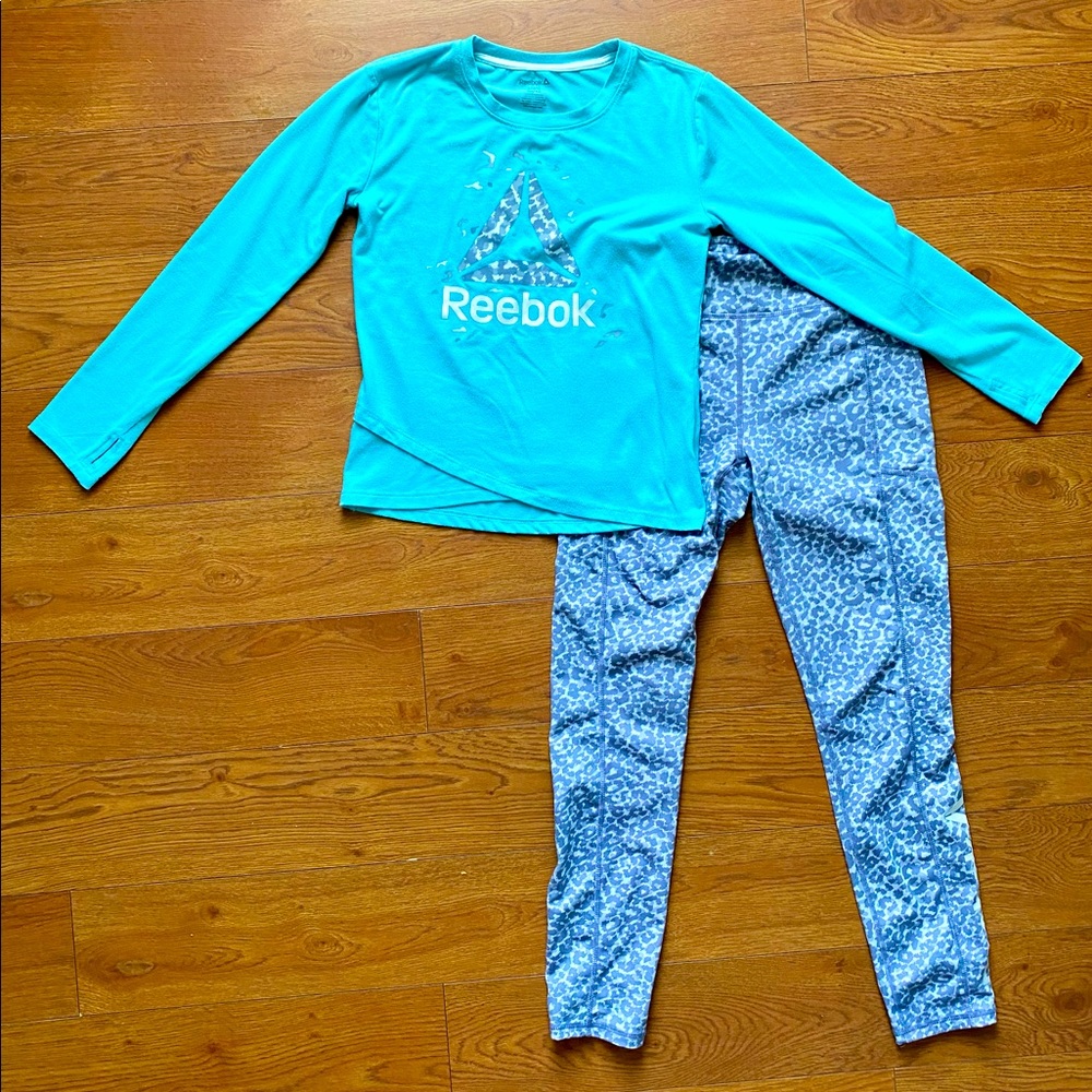Girls Reebok Light Blue and Leopard Outfit - Size 14/16